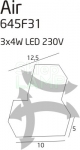 MAXLIGHT AIR aluminium 645F31 4W LED kinkiet