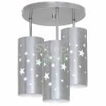 Lampa plafon dziecięcy 3pł Gwiazdy Silver ALDEX 710PL/E/3